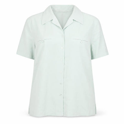 Bonmarché Womens Green Polyester Basic Button-Up Size 14 Collared