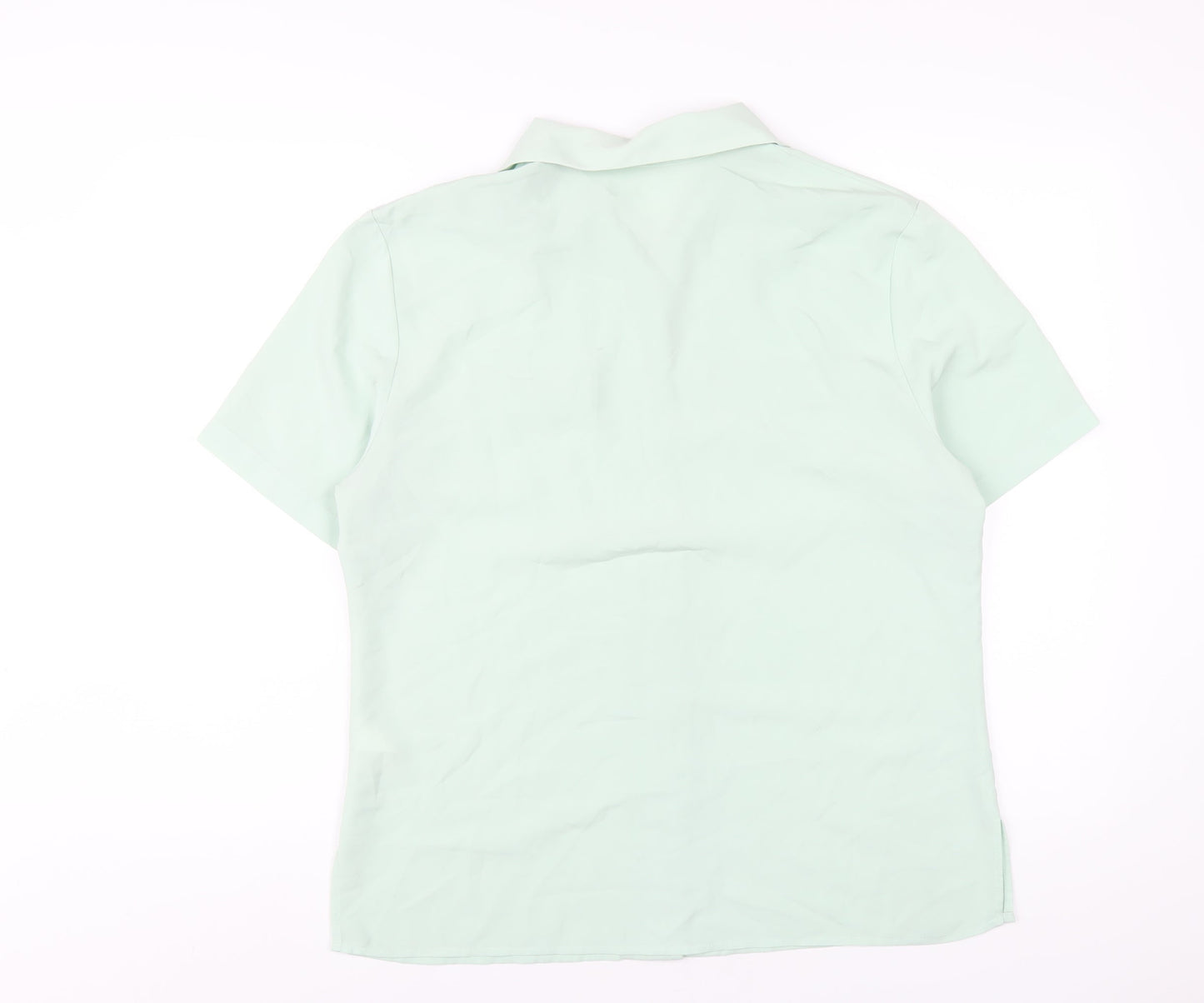 Bonmarché Womens Green Polyester Basic Button-Up Size 14 Collared