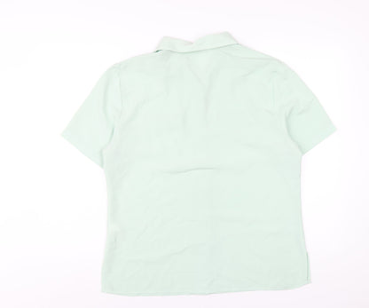 Bonmarché Womens Green Polyester Basic Button-Up Size 14 Collared