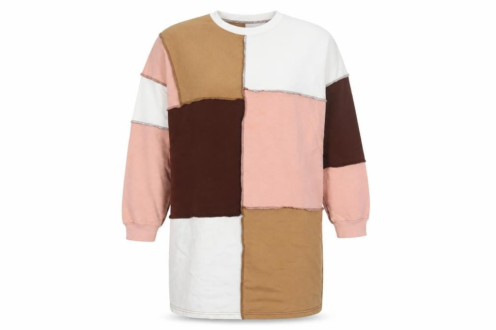 Missguided Womens Multicoloured Colourblock Polyester Jumper Dress Size 14 Crew Neck Pullover