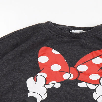 Preloved Disney Womens Grey Cotton Pullover Sweatshirt Size 6 Pullover - Minne Mouse - Detail