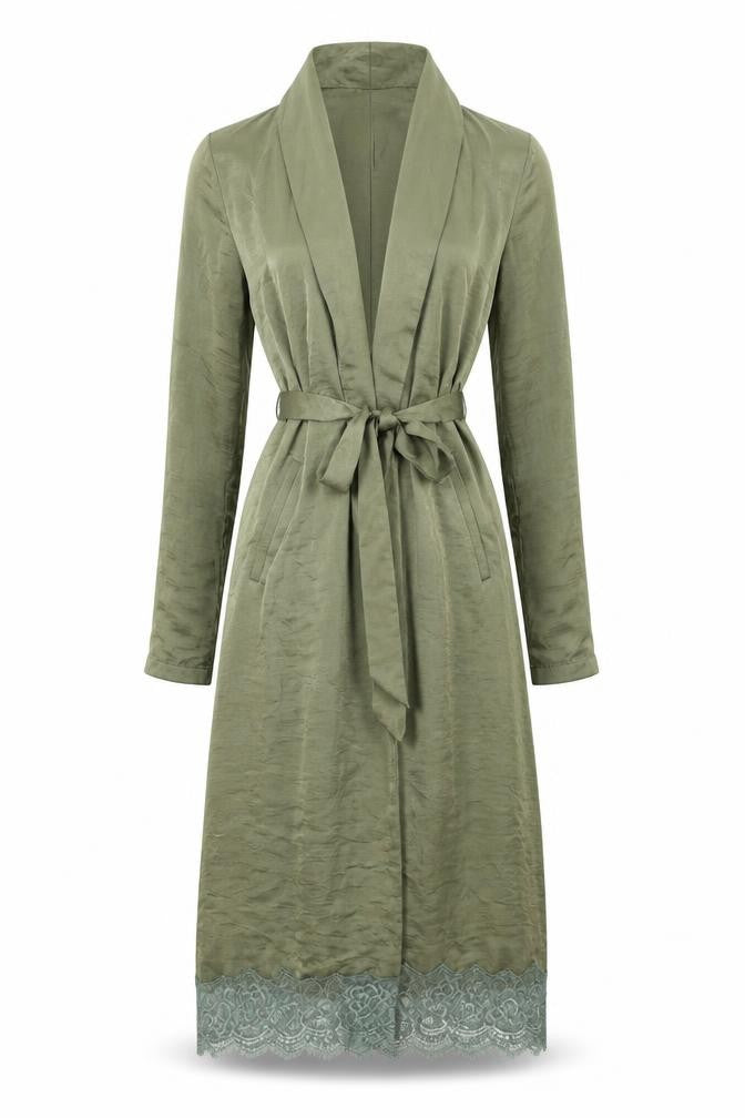 Missguided Womens Green Polyester Wrap Dress Size 8 V-Neck Tie