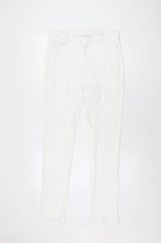 Damart Womens White Viscose Trousers Size 18 L29 in Regular Drawstring