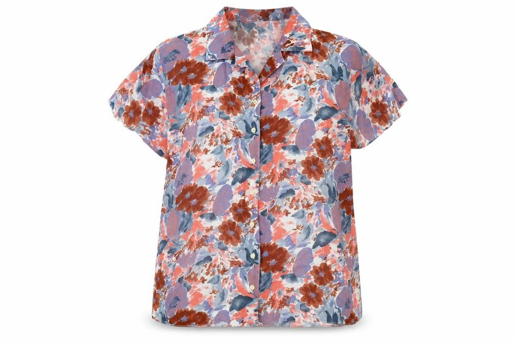 Savoir Faire Womens Multicoloured Geometric Viscose Basic Button-Up Size 14 Collared