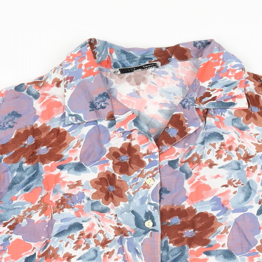 Savoir Faire Womens Multicoloured Geometric Viscose Basic Button-Up Size 14 Collared