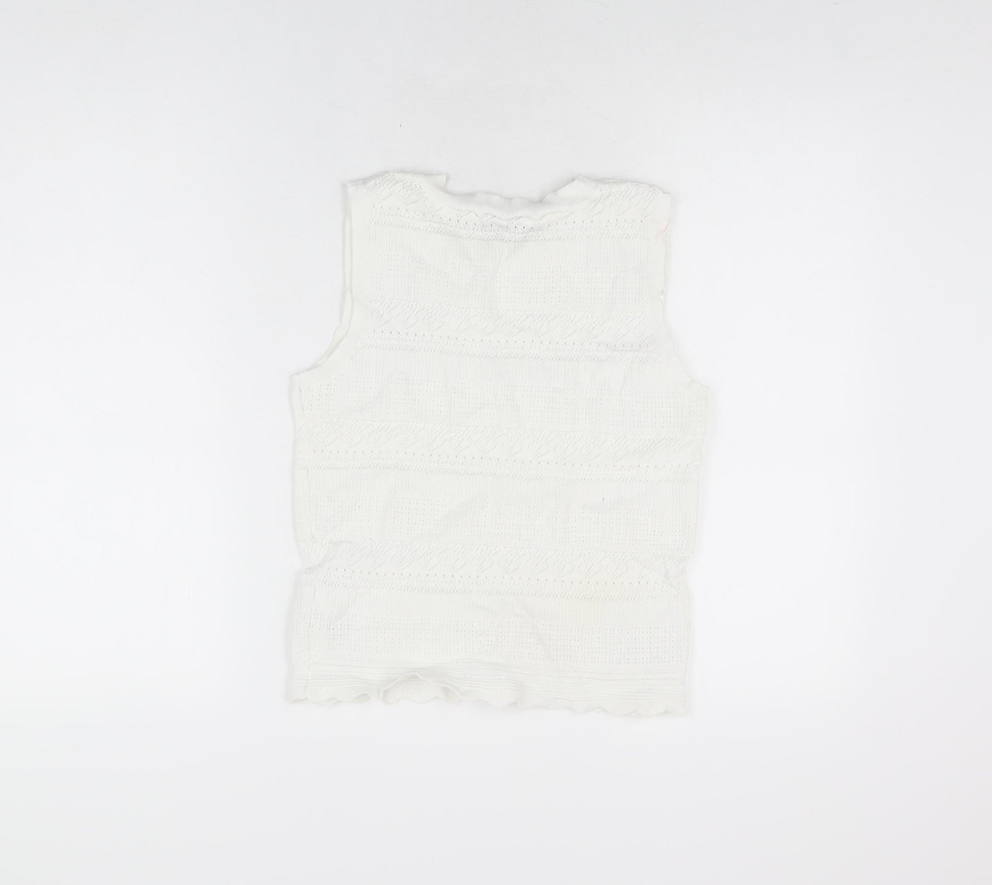 Apricot Womens White Viscose Basic T-Shirt Size 10 Round Neck