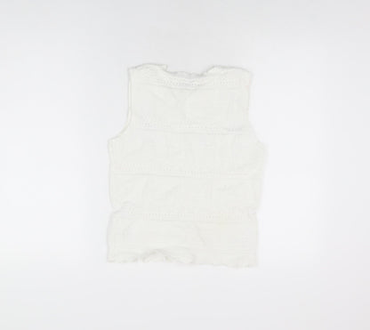 Apricot Womens White Viscose Basic T-Shirt Size 10 Round Neck