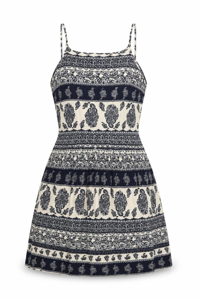 Parisian Collection Womens Blue Geometric Polyester Mini Size 8 Scoop Neck Zip