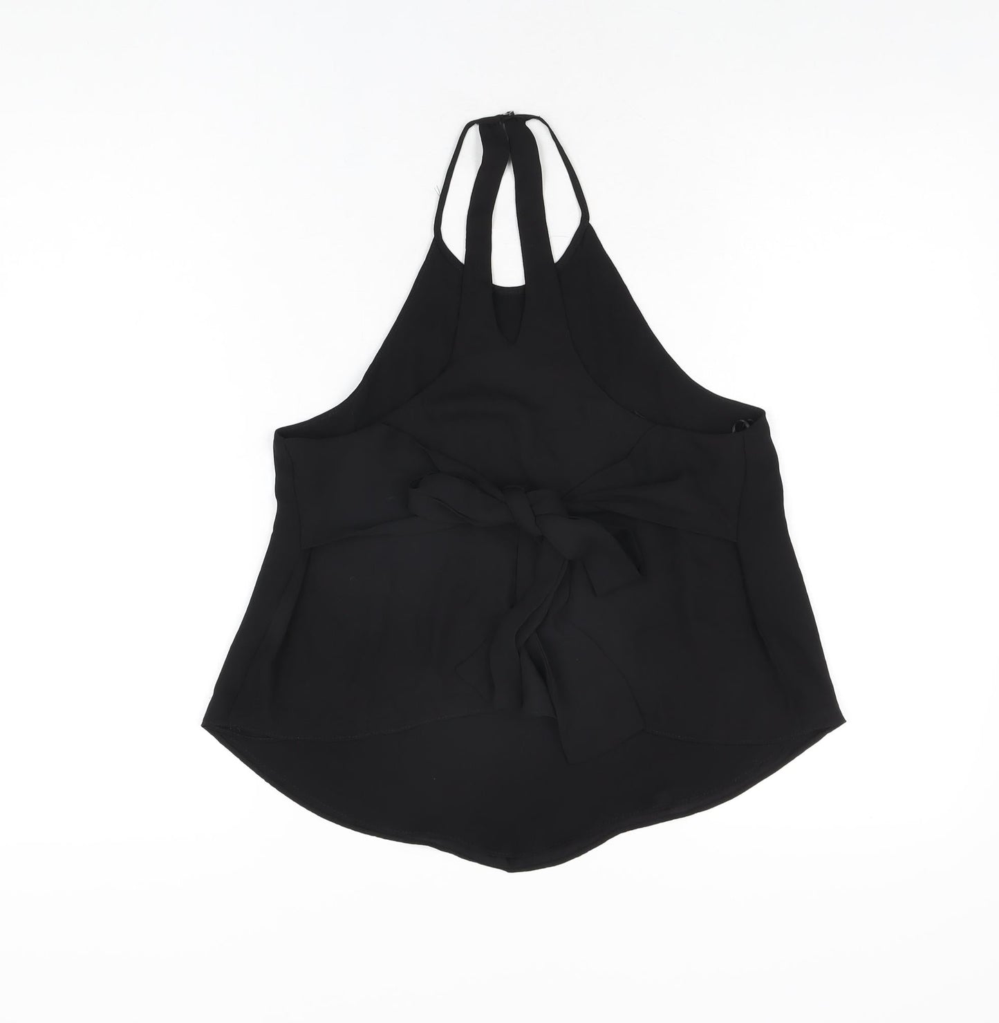 Zara Womens Black Polyester Basic T-Shirt Size XS Round Neck
