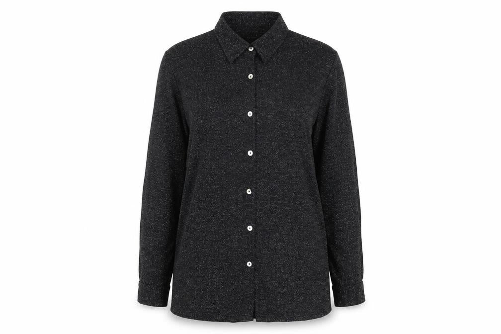 Modern Classics Womens Black Polyamide Basic Button-Up Size 16 Collared