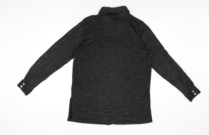 Modern Classics Womens Black Polyamide Basic Button-Up Size 16 Collared