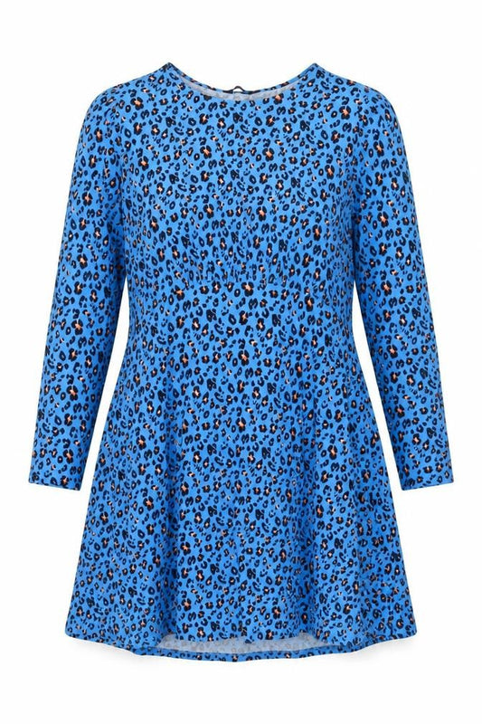 Marks & Spencer Womens Blue Animal Print Viscose Shift Size 18 Round Neck Pullover