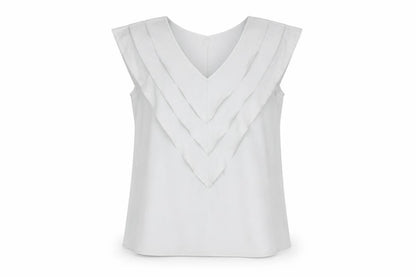 Et Vous Womens Grey Polyester Basic T-Shirt Size 12 V-Neck