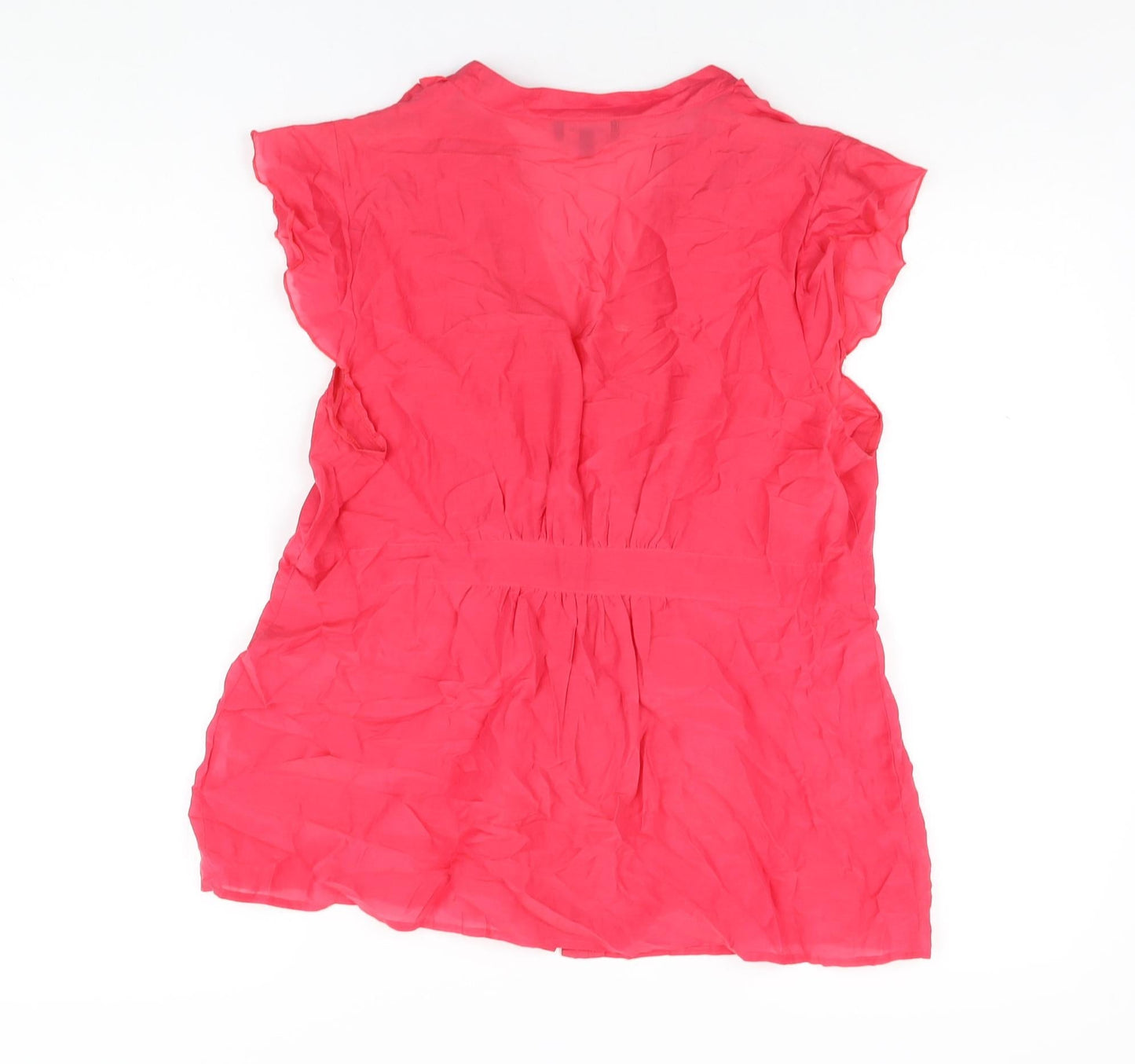 Et Vous Womens Pink Polyester Basic Button-Up Size 16 V-Neck