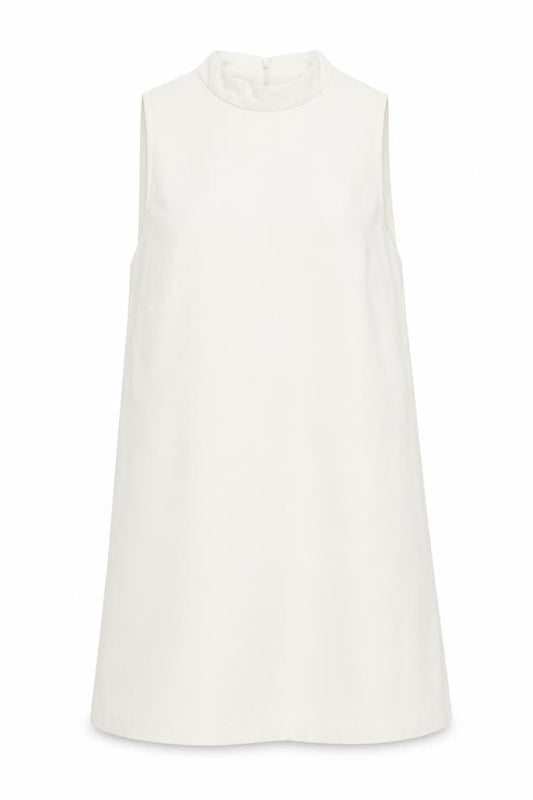 H&M Womens Ivory Polyester Shift Size S Round Neck Zip
