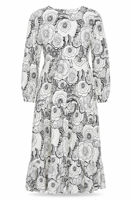 Marks & Spencer Womens White Floral Polyester Maxi Size 10 V-Neck Pullover