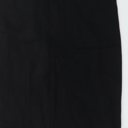 Boohoo Womens Black Cotton Cargo Trousers Size 4 L28 in Regular Button