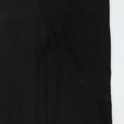 Boohoo Womens Black Cotton Cargo Trousers Size 4 L28 in Regular Button