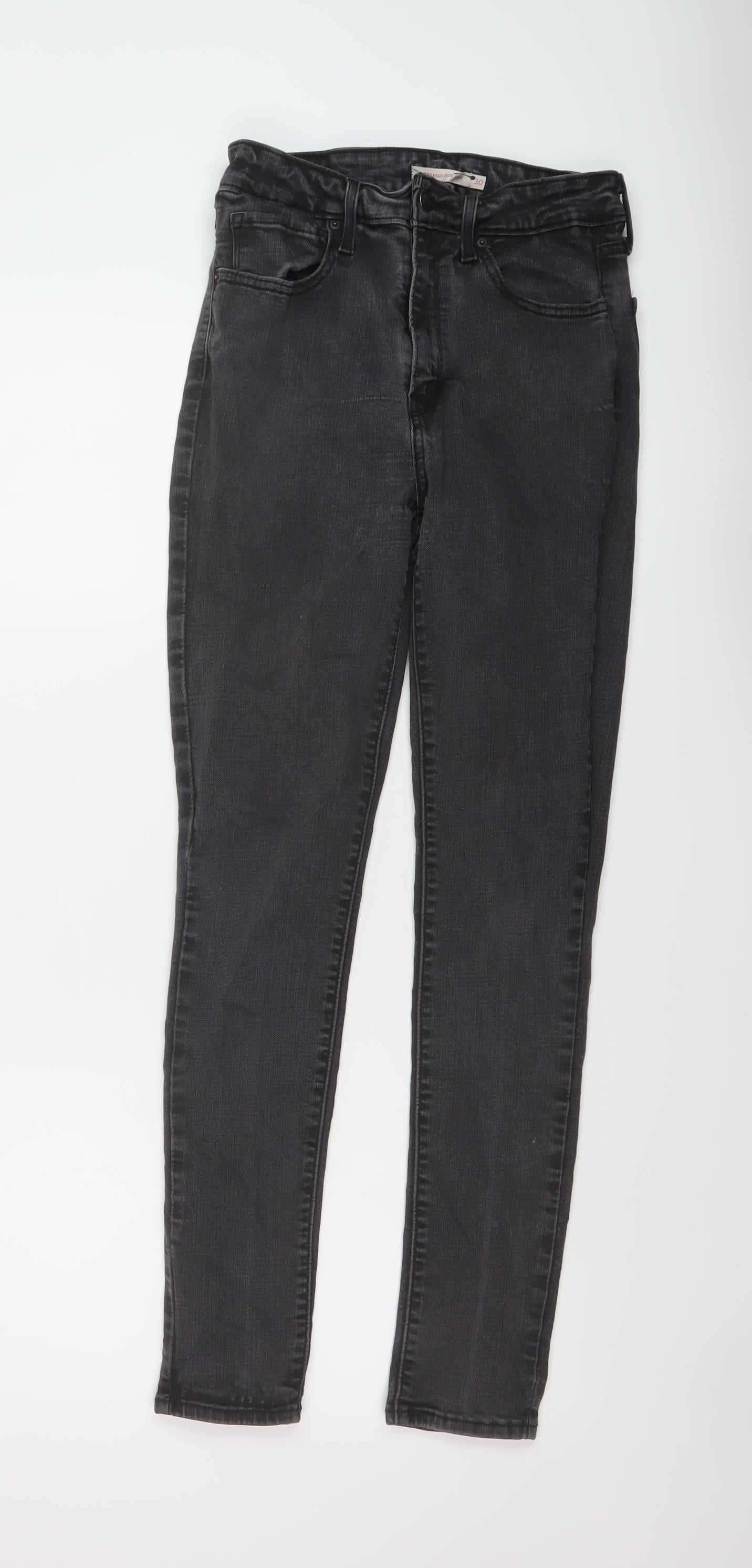 Levi's Womens Grey Cotton Skinny Jeans Size 24 in L30 in Regular Button