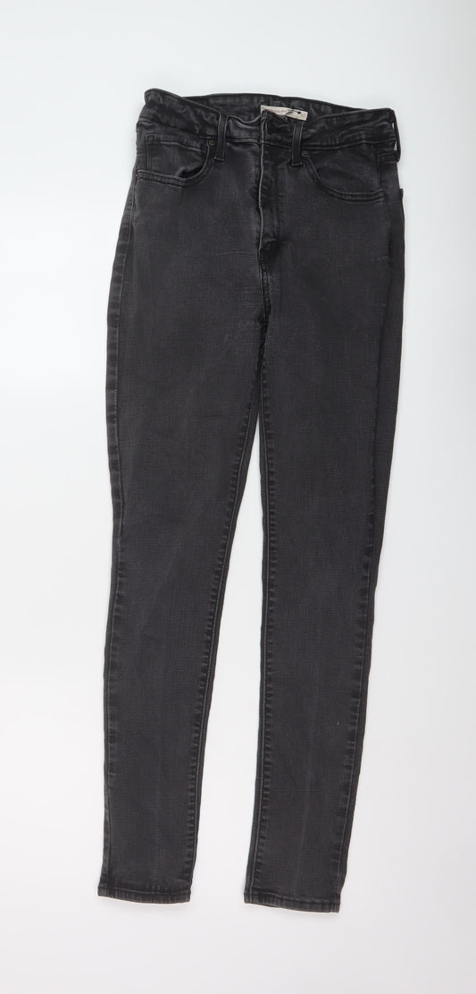 Levi's Womens Grey Cotton Skinny Jeans Size 24 in L30 in Regular Button