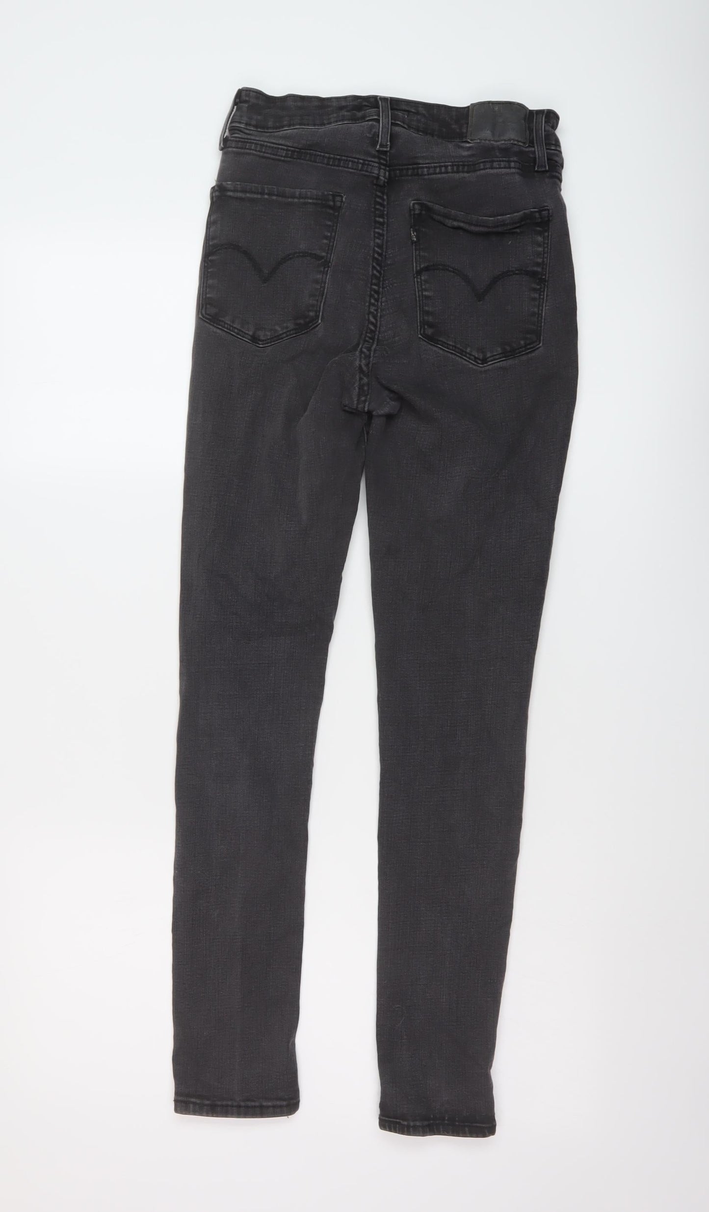 Levi's Womens Grey Cotton Skinny Jeans Size 24 in L30 in Regular Button