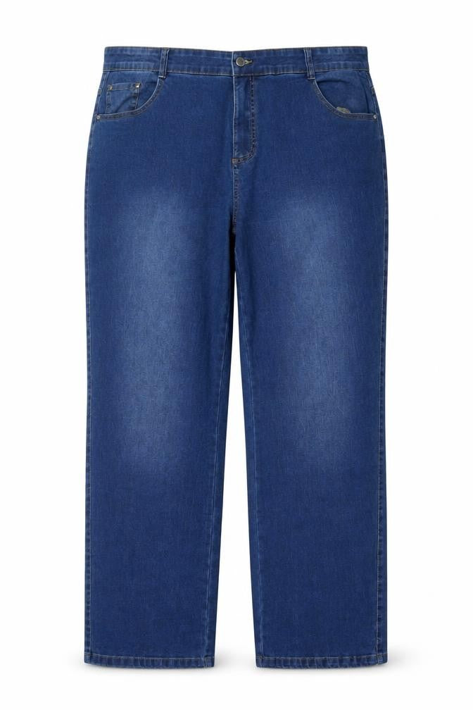 Evans Womens Blue Cotton Straight Jeans Size 42 in L31 in Regular Button