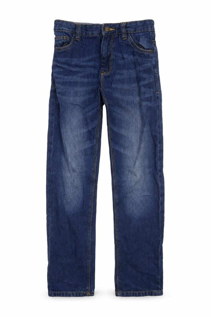 Next Boys Blue Cotton Straight Jeans Size 9 Months Regular Button