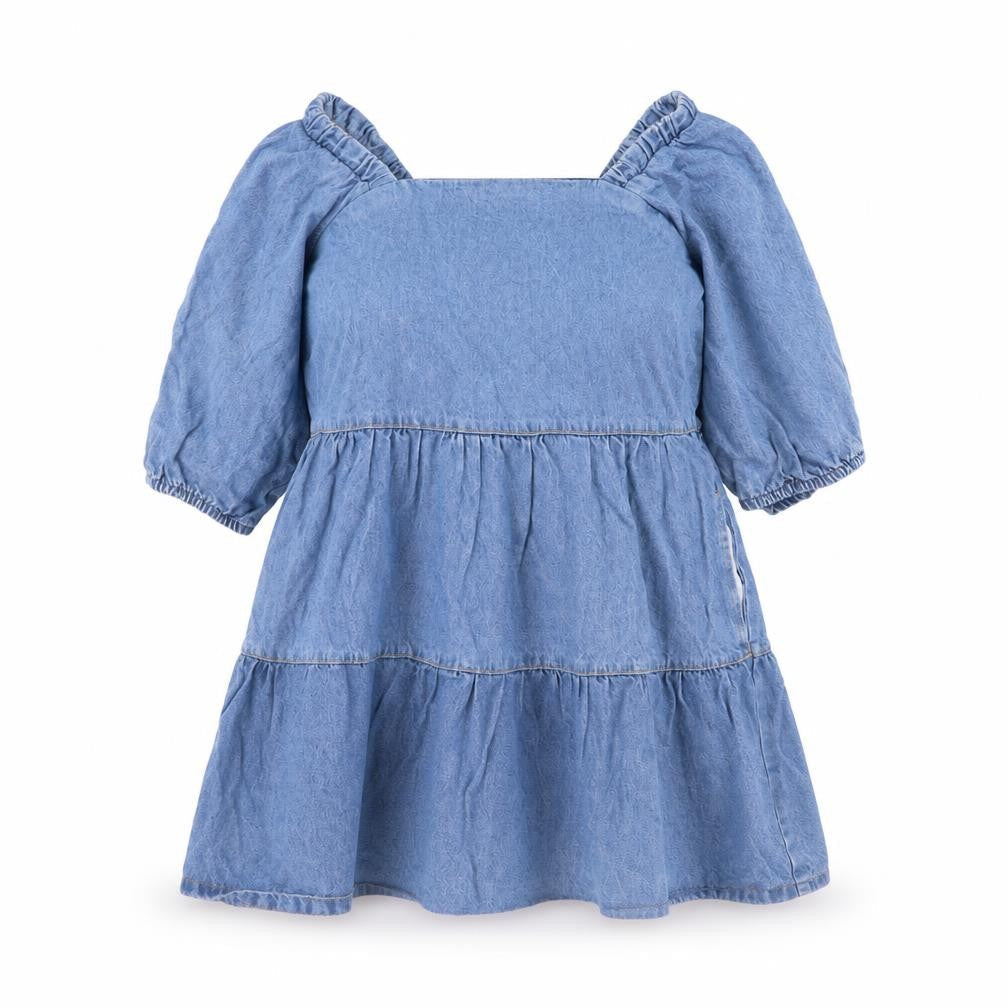 Denim & Co. Womens Blue Cotton A-Line Size 12 Square Neck Pullover