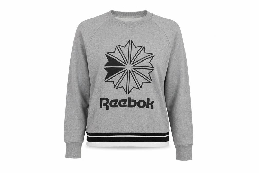 Reebok Womens Grey Cotton Pullover Sweatshirt Size M Pullover