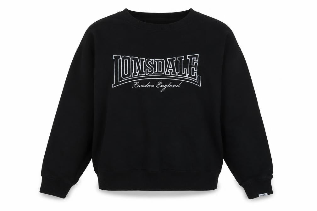 Lonsdale Womens Black Polyester Pullover Sweatshirt Size 14 Pullover