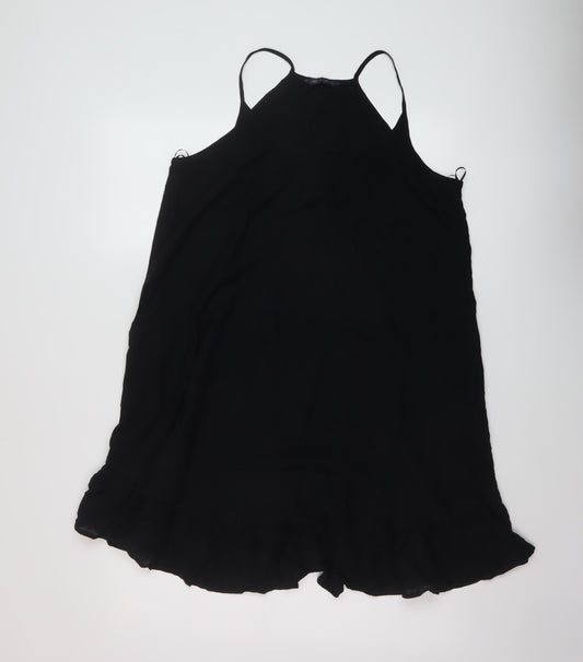 Marks and Spencer Womens Black Viscose A-Line Size 8 Square Neck Pullover