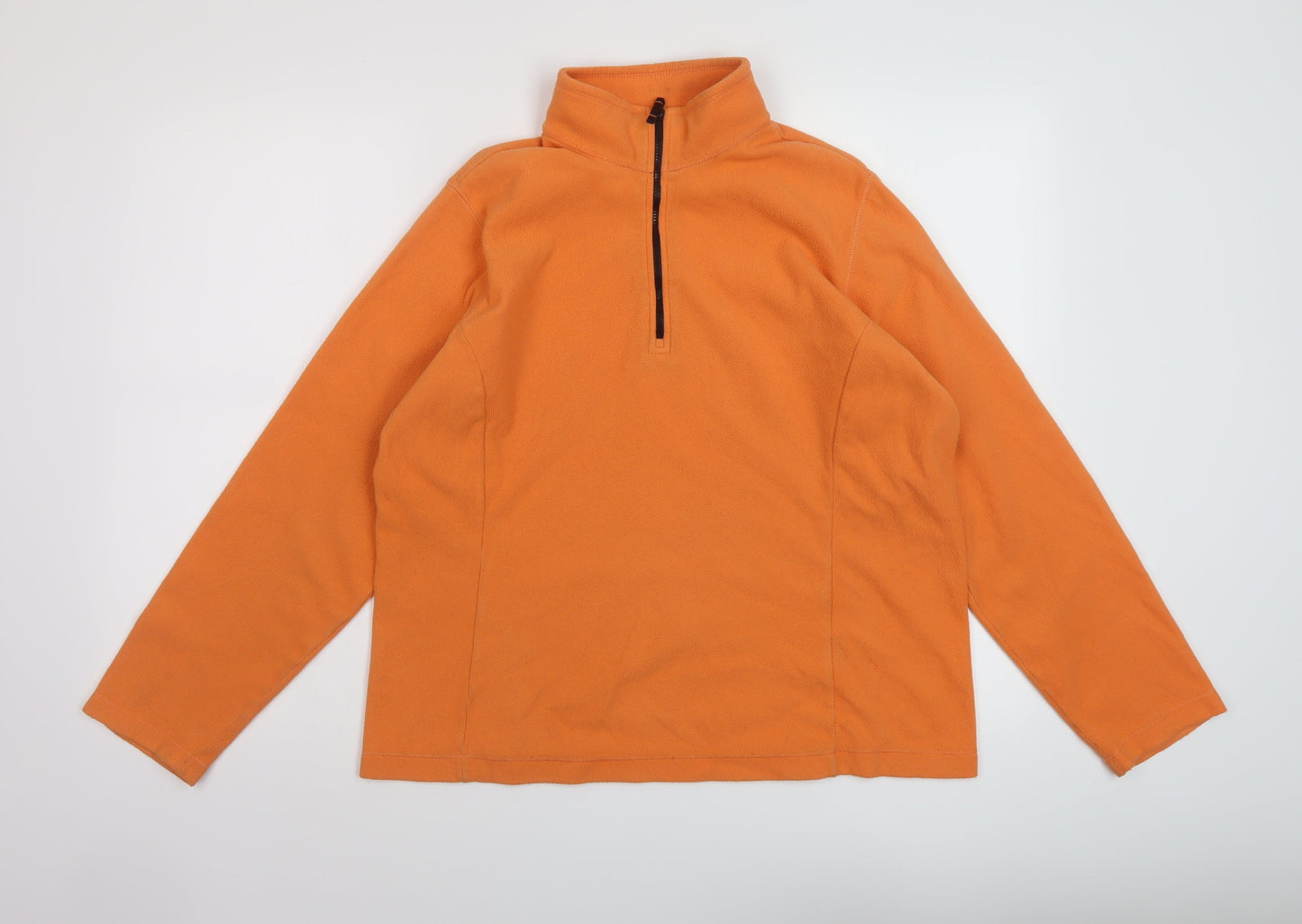 Land's End Womens Orange Polyester Pullover Sweatshirt Size 10 Zip