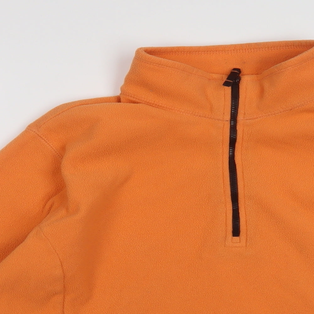 Land's End Womens Orange Polyester Pullover Sweatshirt Size 10 Zip