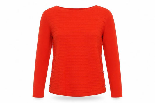 M&Co Womens Red Round Neck Acrylic Pullover Jumper Size 12