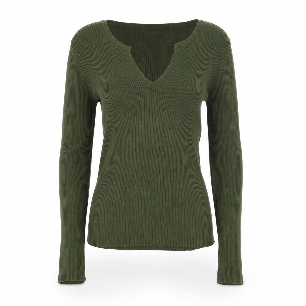 NA-KD Womens Green V-Neck Acrylic Pullover Jumper Size XS