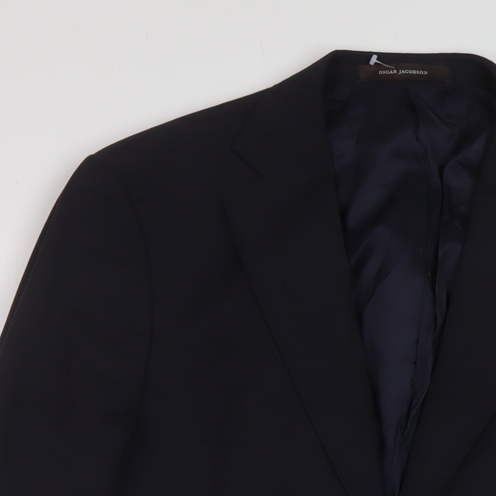 Oscar Jacobson Mens Black Polyester Jacket Suit Jacket Size 42 Regular