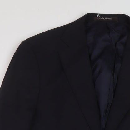 Oscar Jacobson Mens Black Polyester Jacket Suit Jacket Size 42 Regular
