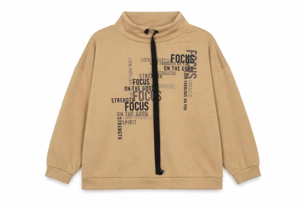 Rick Cardona Womens Beige Modal Pullover Sweatshirt Size 22 Pullover
