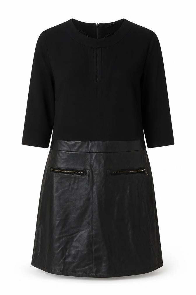 River Island Womens Black Viscose Mini Size 8 Round Neck Zip