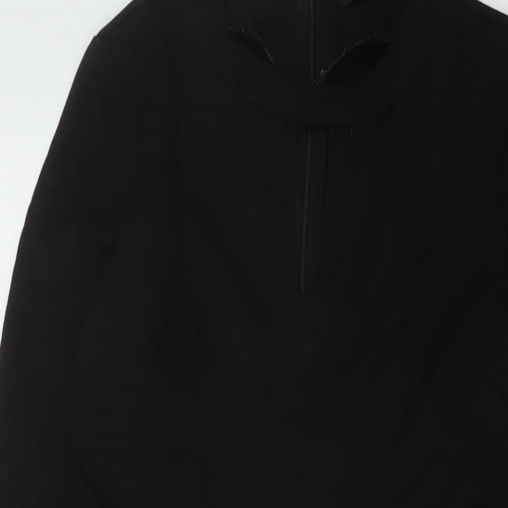 River Island Womens Black Viscose Mini Size 8 Round Neck Zip