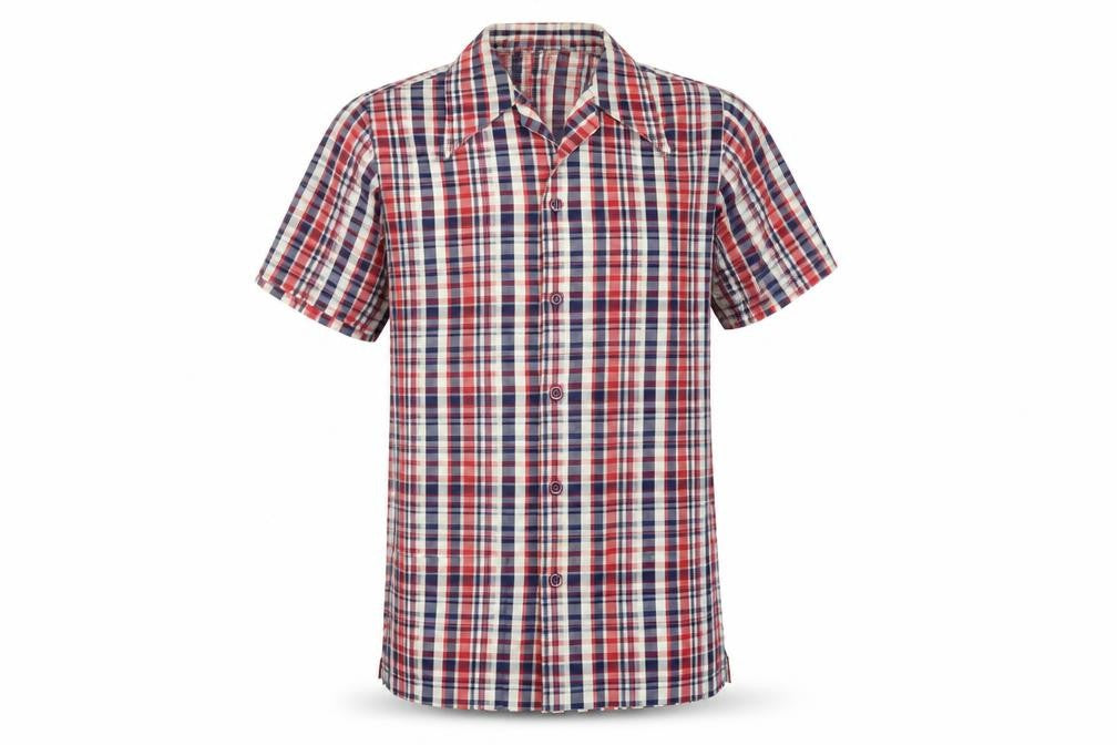 Horrds Mens Multicoloured Plaid Cotton Button-Up Size M Collared Button
