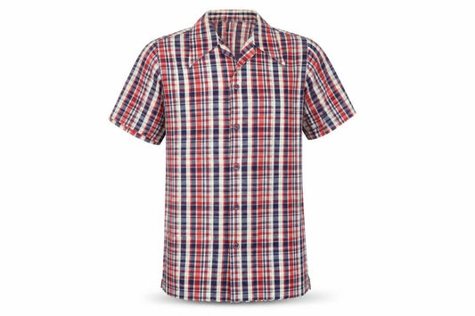 Horrds Mens Multicoloured Plaid Cotton Button-Up Size M Collared Button