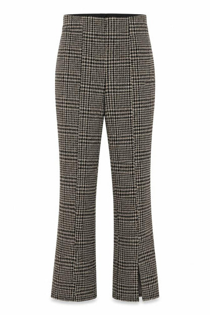 H&M Womens Brown Geometric Polyester Trousers Size S L29 in Regular