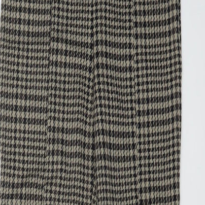 H&M Womens Brown Geometric Polyester Trousers Size S L29 in Regular