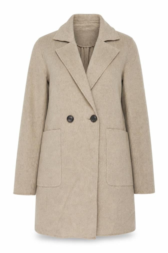 NEXT Womens Beige Overcoat Coat Size 6 Button