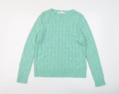 Forever 21 Womens Green Crew Neck Acrylic Pullover Jumper Size L