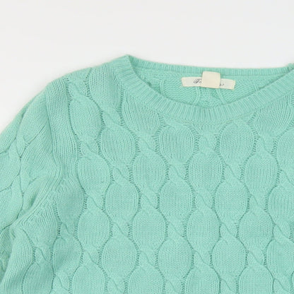 Forever 21 Womens Green Crew Neck Acrylic Pullover Jumper Size L