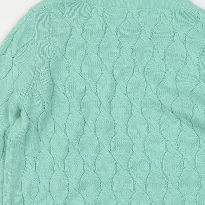 Forever 21 Womens Green Crew Neck Acrylic Pullover Jumper Size L