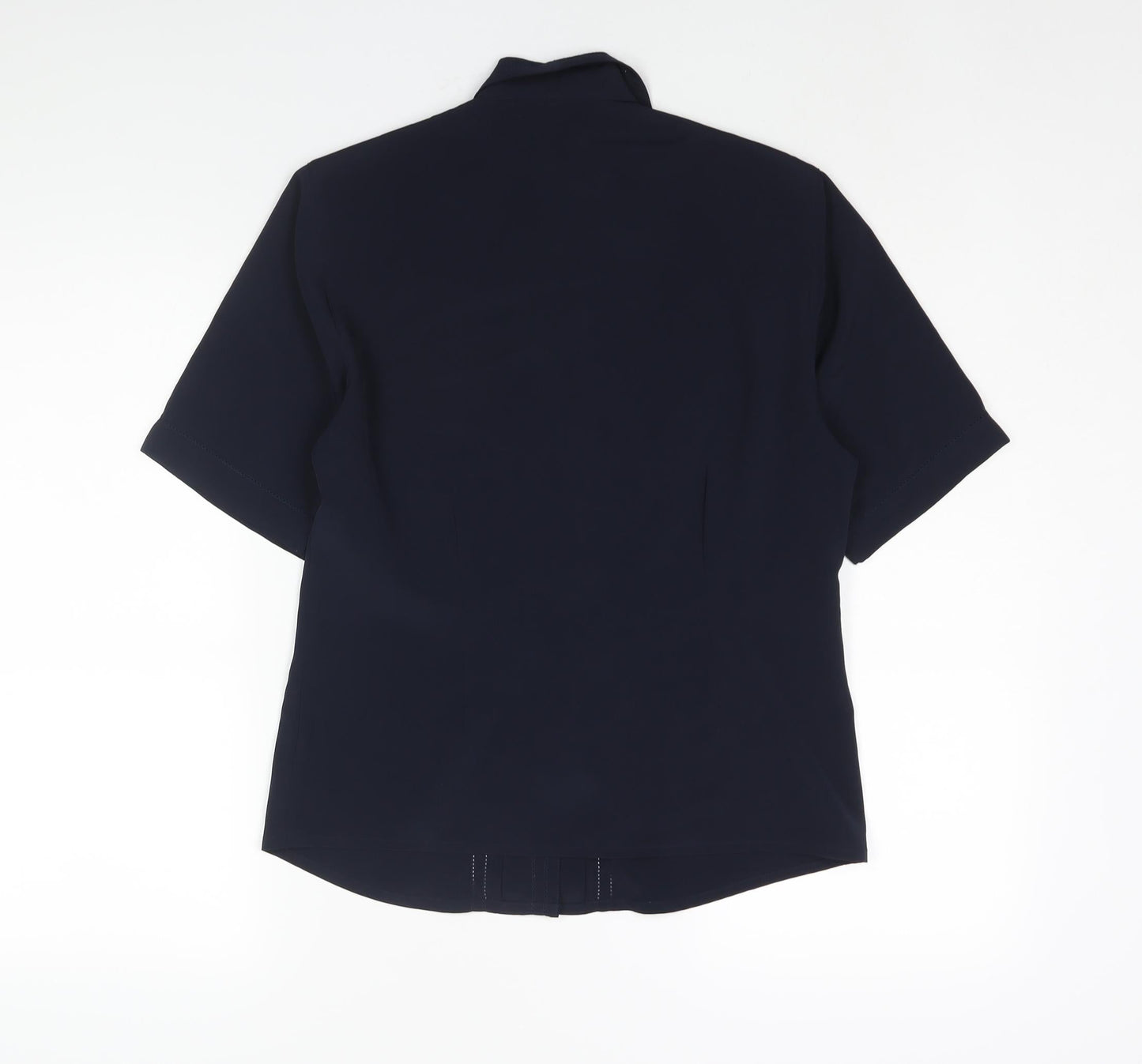 Gabriella Rossi Womens Blue Polyester Basic Blouse Size 10 Collared