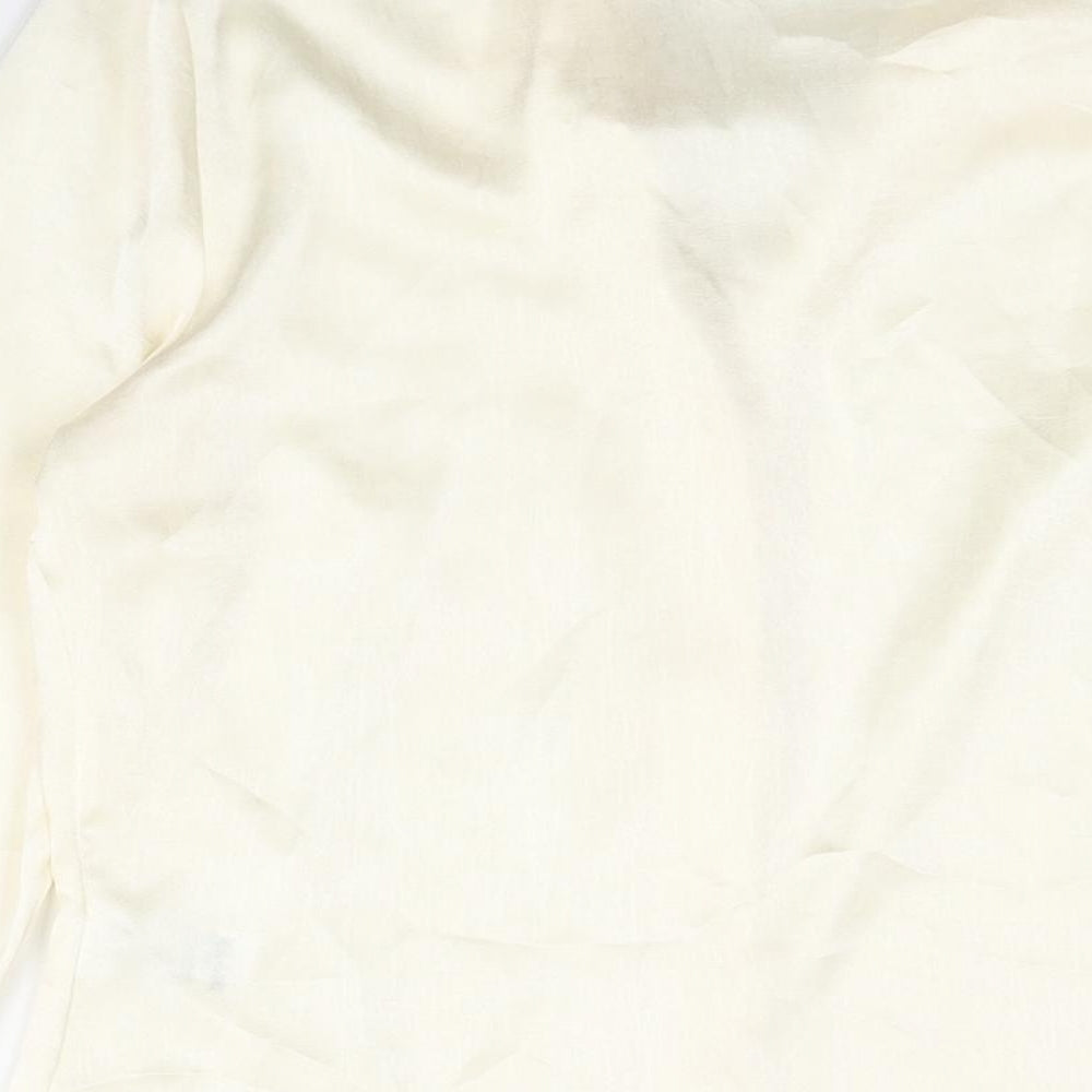 Marks and Spencer Womens Ivory Polyester Basic Blouse Size 10 Collared